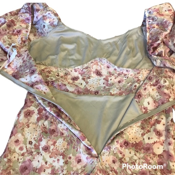 NORDSTROM-LUSH- FLORAL PRINT MIDI DRESS IN SAGE
MAUVE FLORAL - Picture 10 of 11